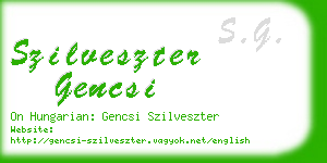 szilveszter gencsi business card